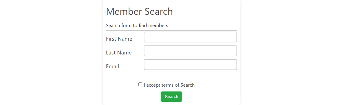 CitySoft member directory search on a public website with specialty, location, and distance filters