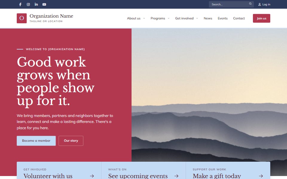 Keystone - Warm theme demo home page